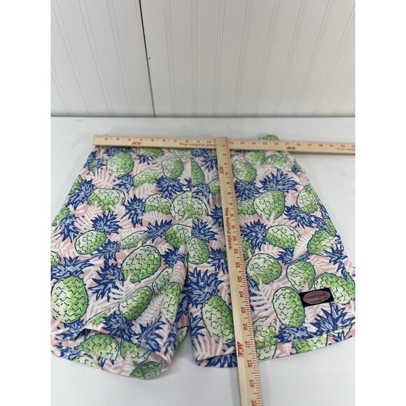 Vineyard Vines Mens Pineapple Print Pink Blue Green Swim Trunks Drawstring Sz Sm - Picture 8 of 8
